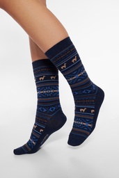 Strick-Socke Jacquard (36-38, Dunkelblau)