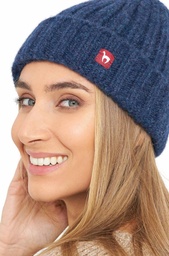 Mütze Bianca mit Bommel (Dunkelblau)