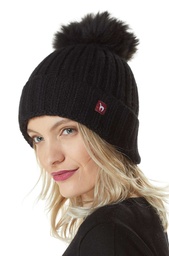 Mütze Bianca mit Bommel (Schwarz)