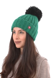 Mütze Bianca mit Bommel (Grün)