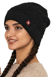 Beret Mütze Biesen (Schwarz)