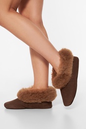 Fellpantoffeln (36-37, Braun)