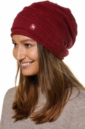 Mütze Caminos, gefüttert (M (52-58cm), Rot-Meliert)