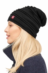 Mütze Caminos, gefüttert (M (52-58cm), Schwarz)