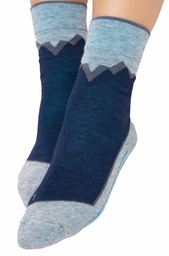 Premium Alpaka Wandersocken (36-38, Blau)